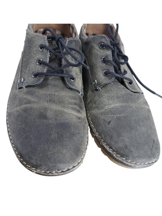 Roan by Bed Stu Arlo Gray Lace Up Leather Oxfords Shoes Size 10.5 Distressed main image 11